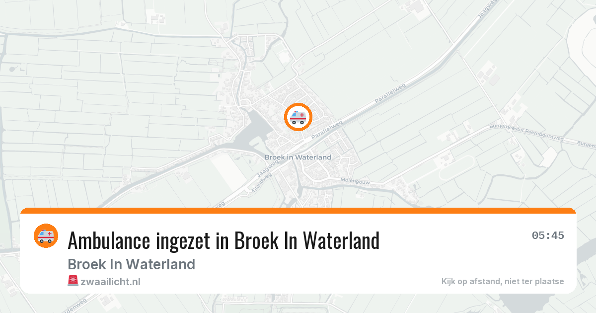 Ambulance ingezet in Broek In Waterland — 15 mrt 2026