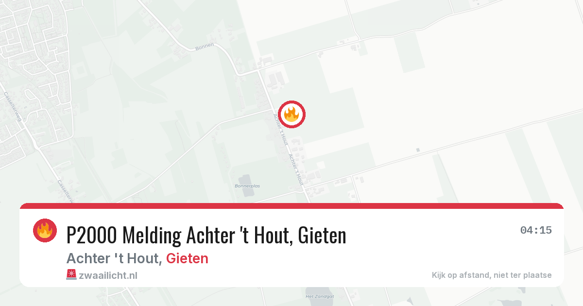 P2000 Melding Achter 't Hout, Gieten — 20 jun 2026