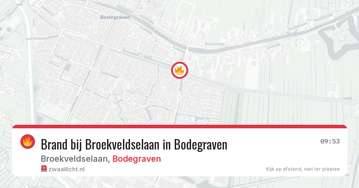 Brand bij Broekveldselaan in Bodegraven — 17 jun 2026