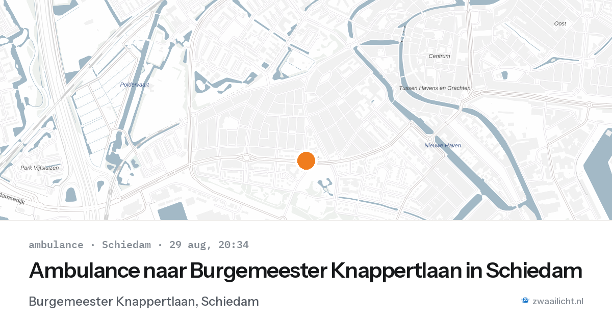 Ambulance naar Burgemeester Knappertlaan in Schiedam — 29 aug 2026