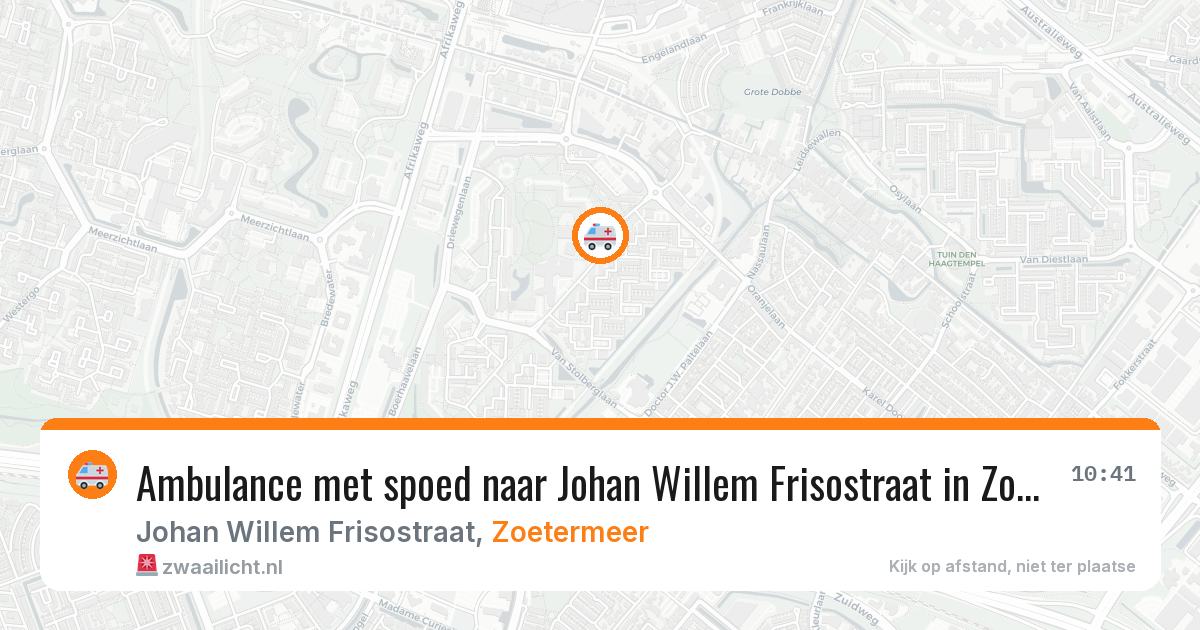 Ambulance met spoed naar Johan Willem Frisostraat in Zoetermeer — 1 jul 2026