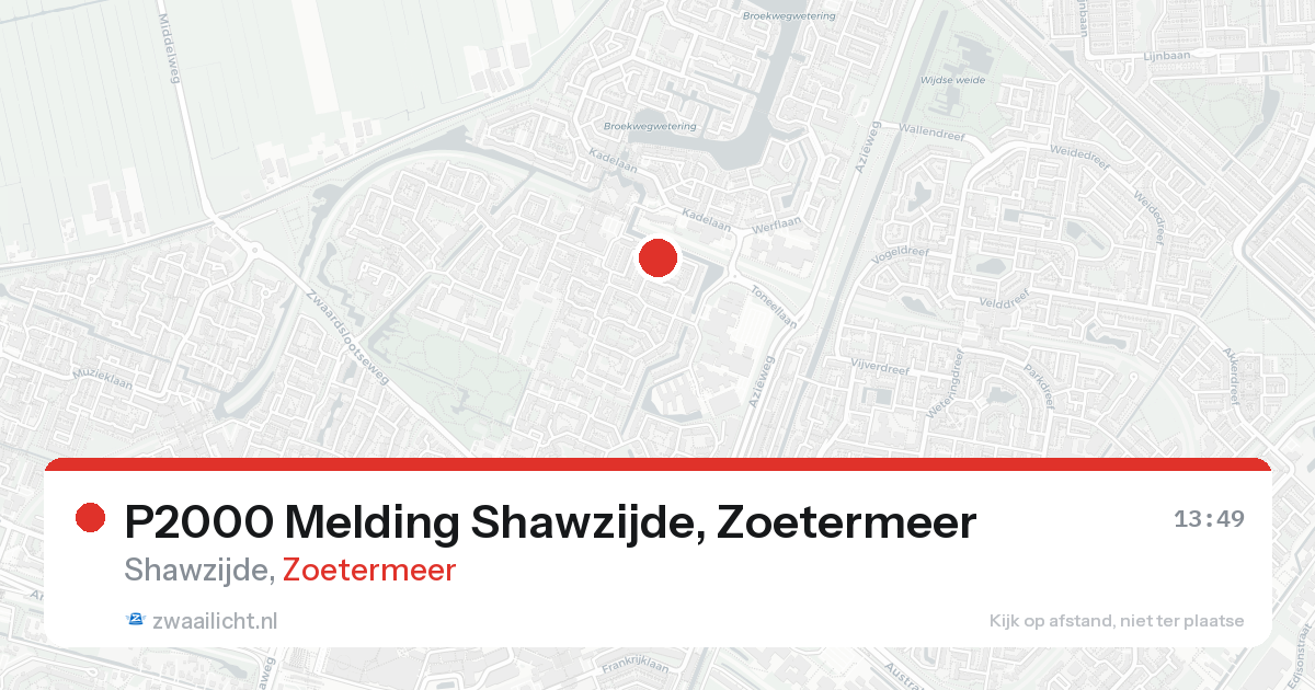 P2000 Melding Shawzijde, Zoetermeer — 7 feb 2026