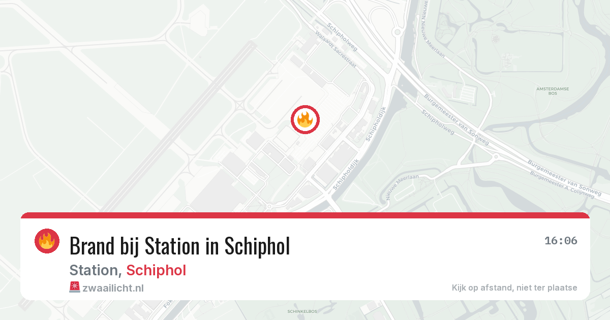 Brand bij Station in Schiphol — 5 jul 2026