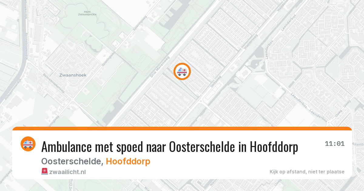 Ambulance met spoed naar Oosterschelde in Hoofddorp — 29 jul 2026