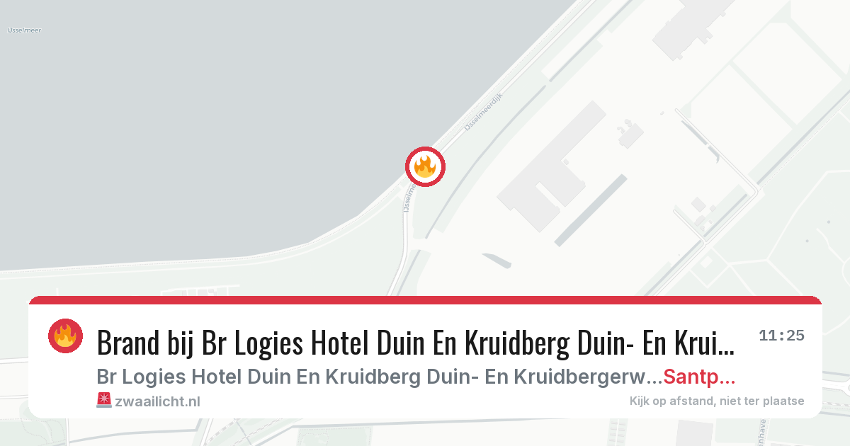 Brand bij Br Logies Hotel Duin En Kruidberg Duin- En Kruidbergerweg Santpoort-noord in Santpoort-Noord — 11 jun 2026