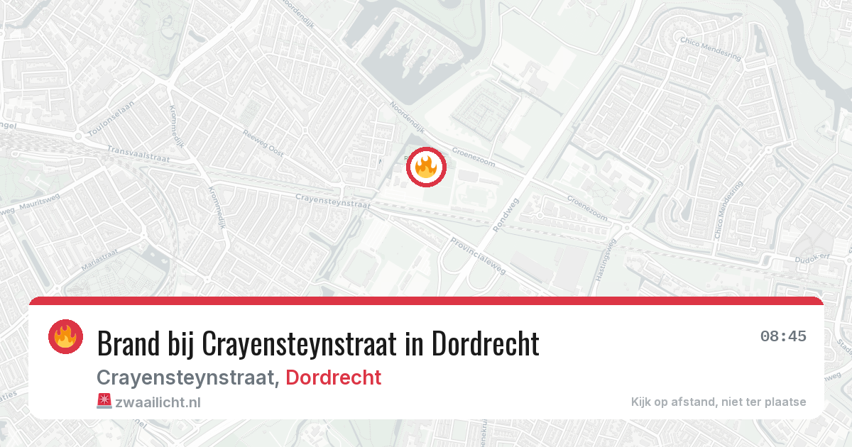 Brand bij Crayensteynstraat in Dordrecht — 5 aug 2026