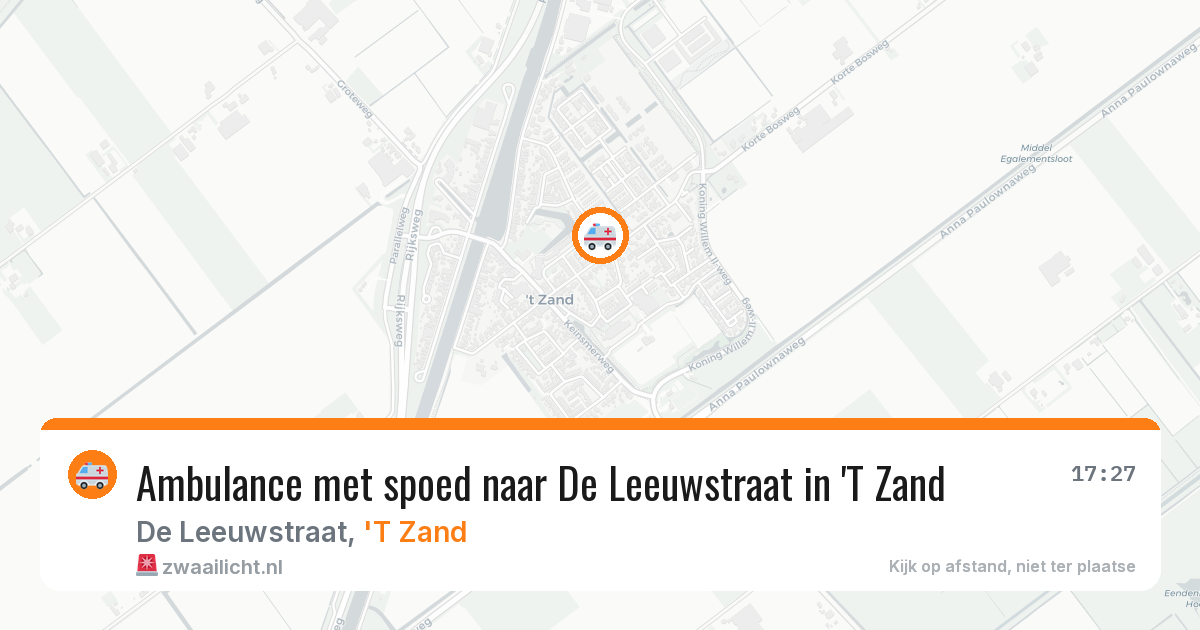Ambulance met spoed naar De Leeuwstraat in 'T Zand — 24 jul 2026