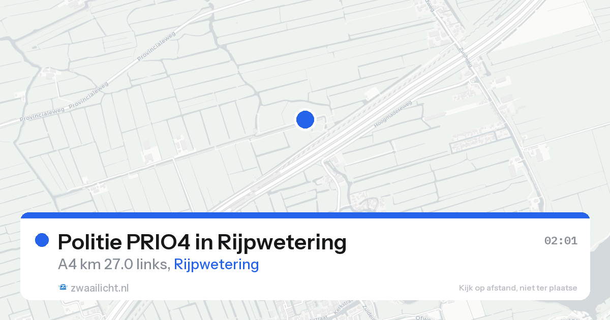 Politie PRIO4 in Rijpwetering — 18 aug 2026 | 🚨 Zwaailicht.nl