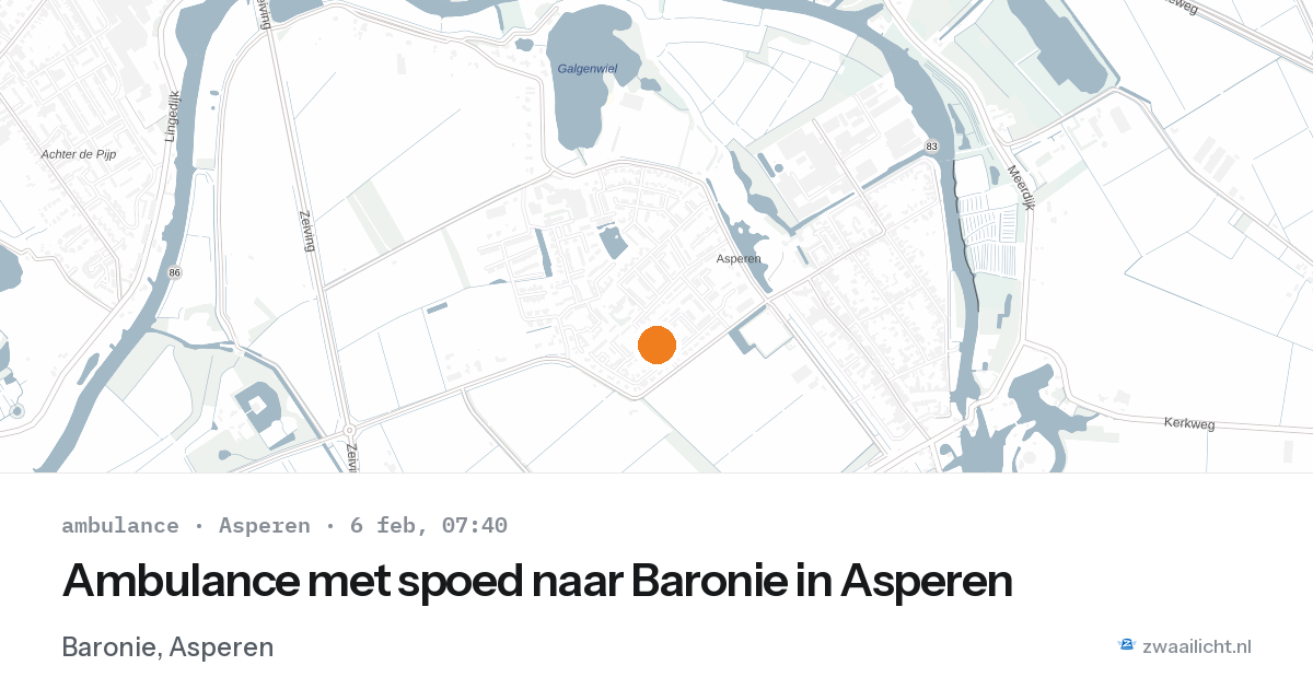 Ambulance met spoed naar Baronie in Asperen — 6 feb 2026