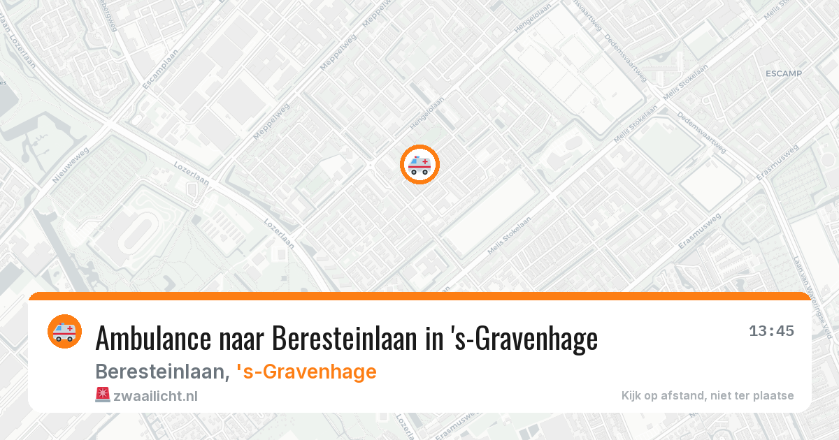 Ambulance naar Beresteinlaan in 's-Gravenhage — 13 aug 2026