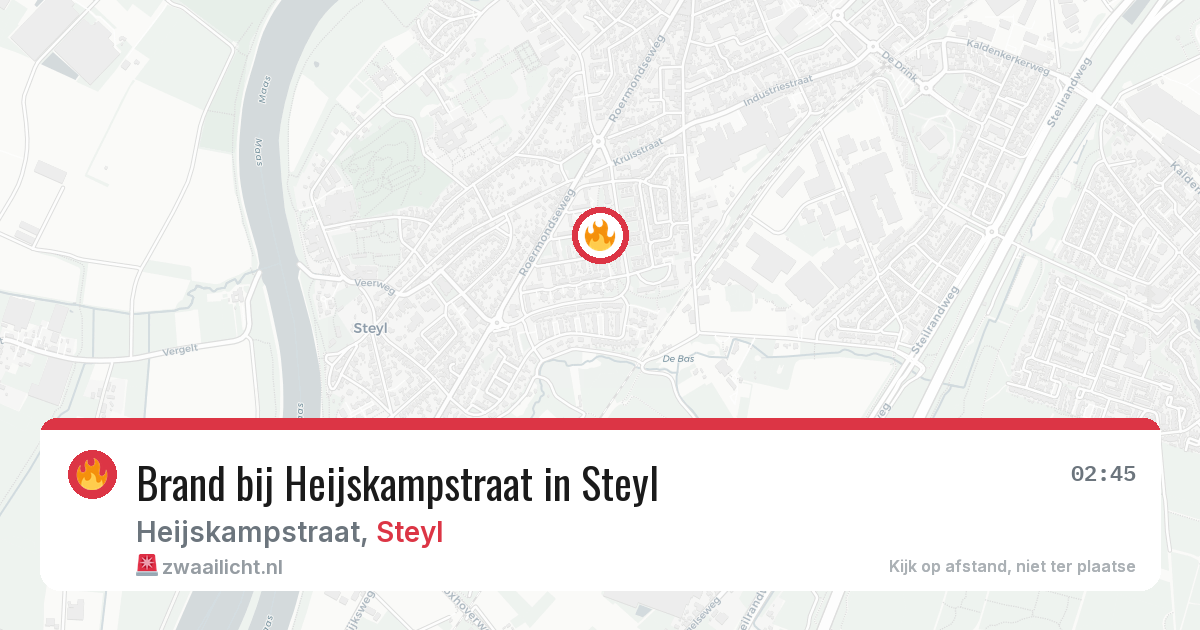 Brand bij Heijskampstraat in Steyl — 28 jun 2026