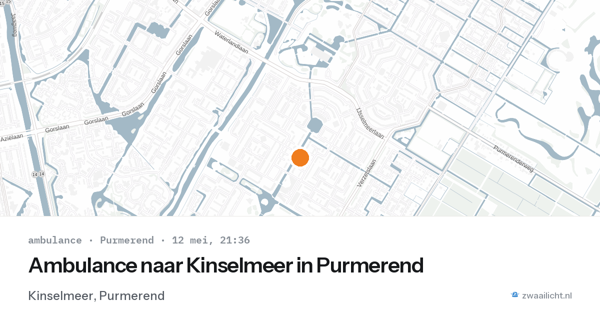 Ambulance naar Kinselmeer in Purmerend — 12 mei 2026