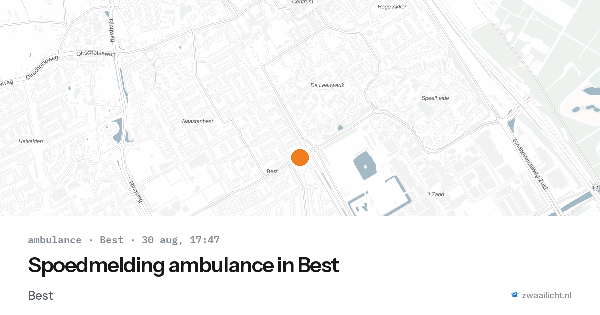 Spoedmelding ambulance in Best — 30 aug 2026