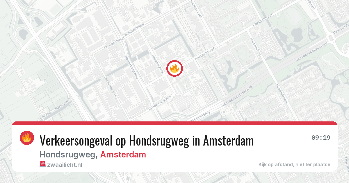 Verkeersongeval op Hondsrugweg in Amsterdam — 29 jan 2026
