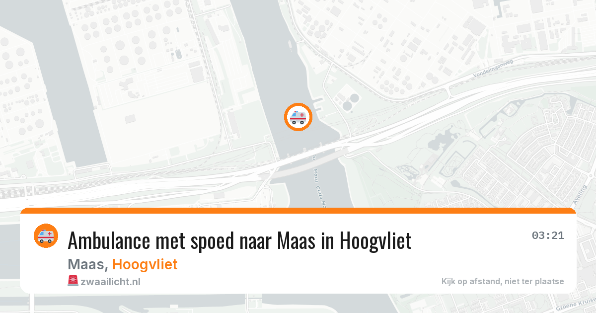 Ambulance met spoed naar Maas in Hoogvliet — 10 aug 2026