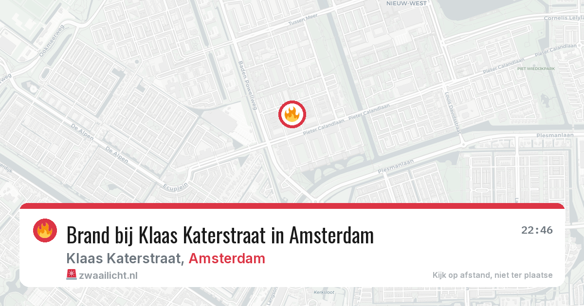 Brand bij Klaas Katerstraat in Amsterdam — 1 aug 2026