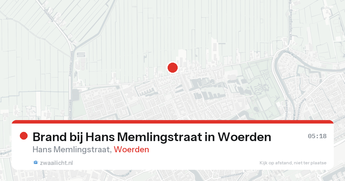 Brand bij Hans Memlingstraat in Woerden — 18 aug 2026