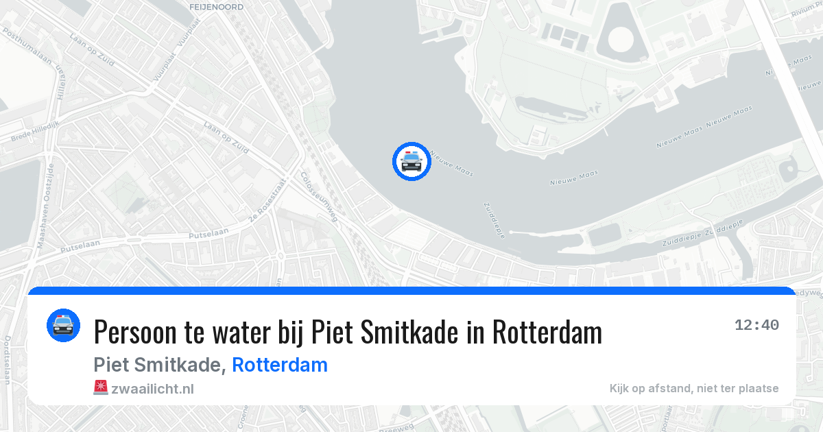 Persoon te water bij Piet Smitkade in Rotterdam — 8 jun 2026