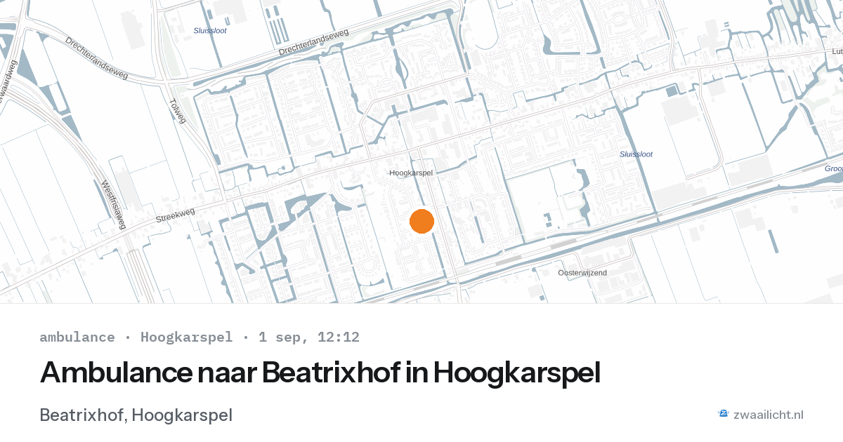 Ambulance naar Beatrixhof in Hoogkarspel — 1 sep 2026