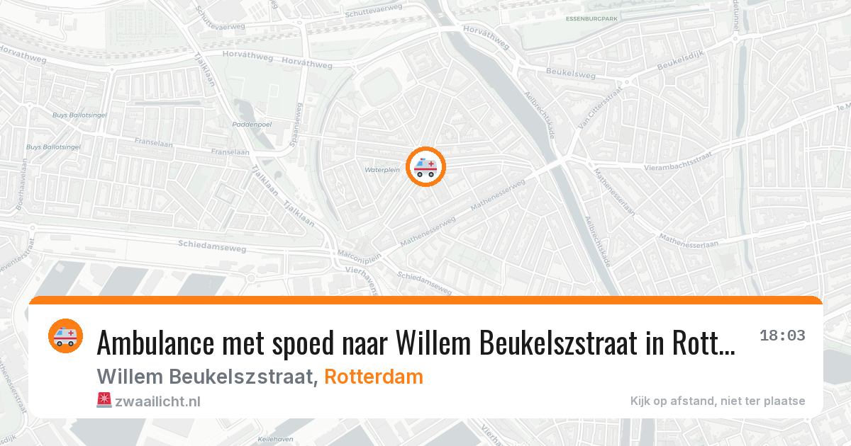 Ambulance met spoed naar Willem Beukelszstraat in Rotterdam — 27 jul 2026
