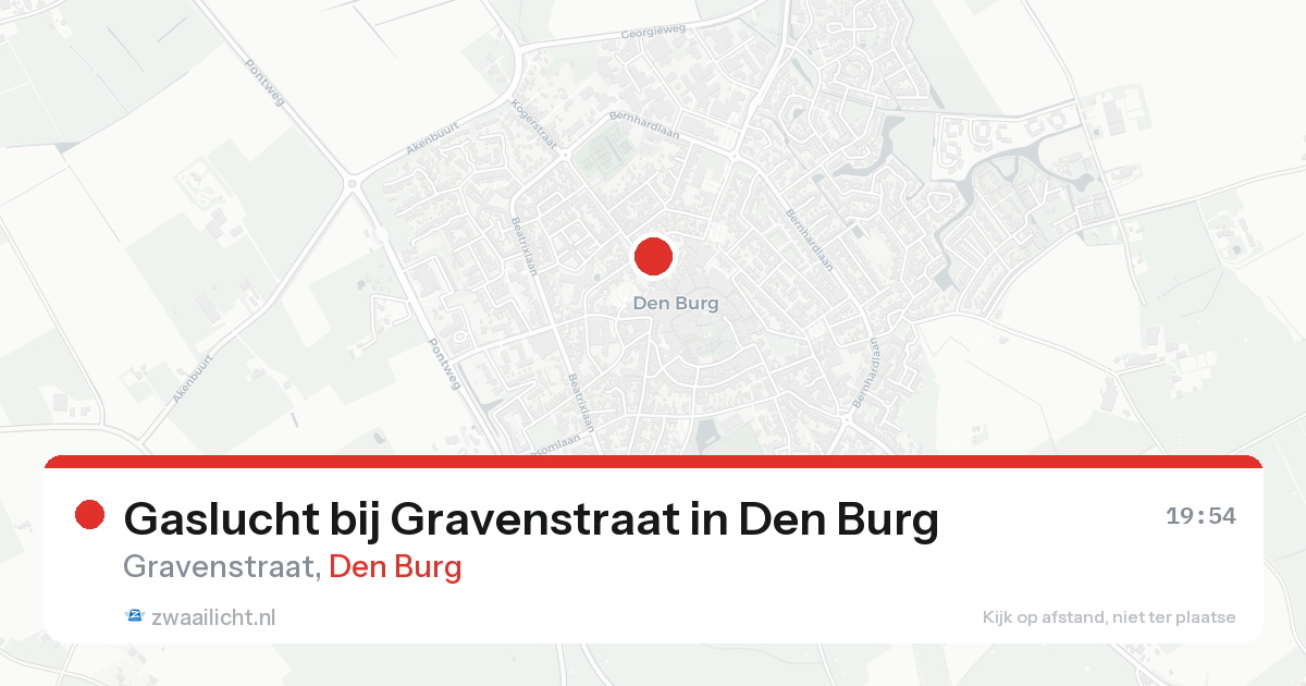 Gaslucht bij Gravenstraat in Den Burg — 17 aug 2026