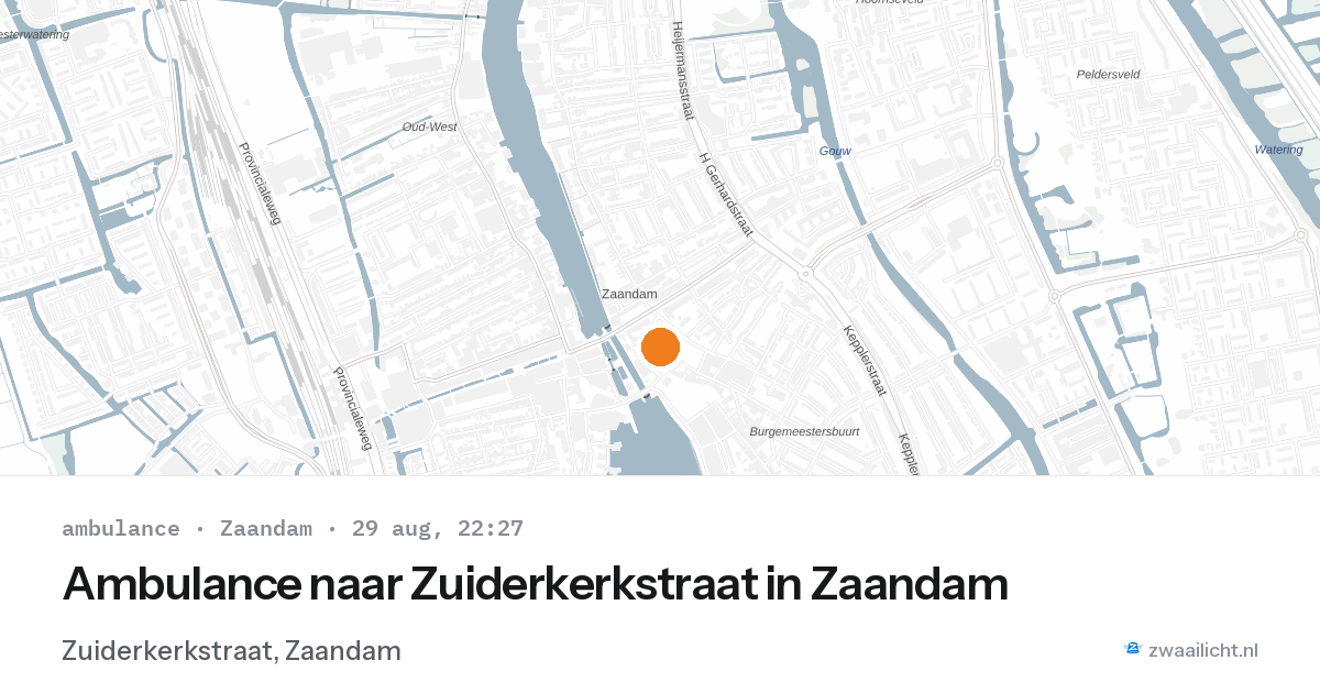 Ambulance naar Zuiderkerkstraat in Zaandam — 29 aug 2026