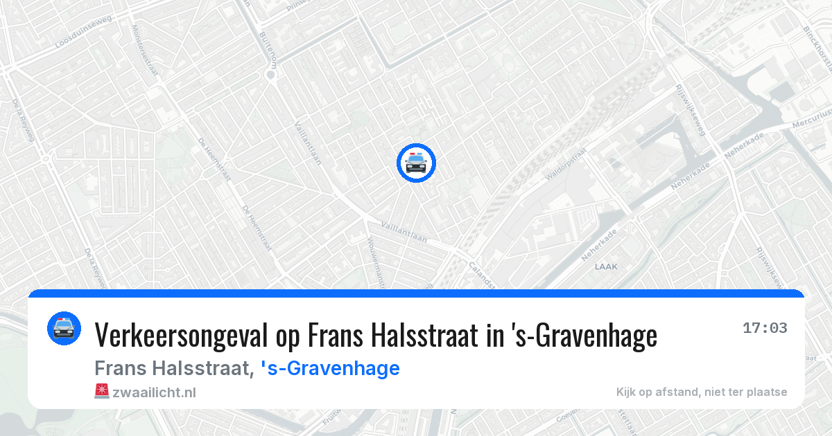 Verkeersongeval op Frans Halsstraat in 's-Gravenhage — 3 jul 2026