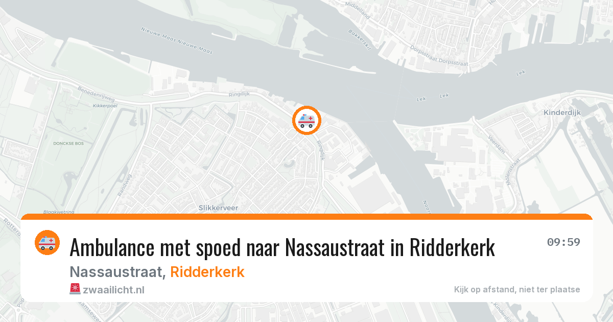 Ambulance met spoed naar Nassaustraat in Ridderkerk — 27 jun 2026