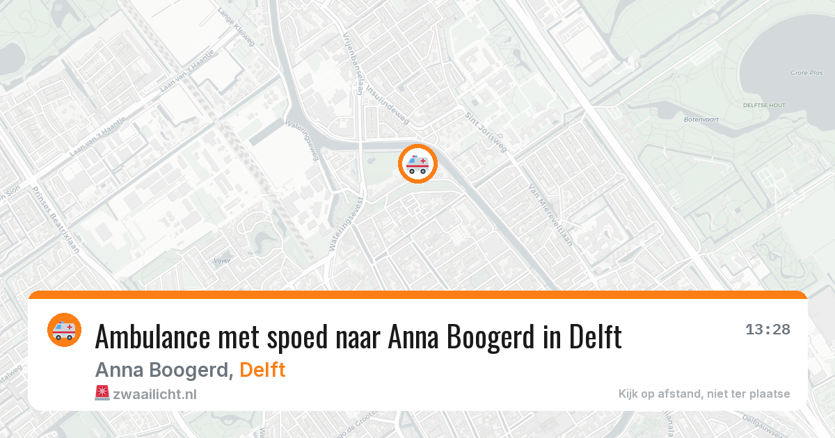 Ambulance met spoed naar Anna Boogerd in Delft — 15 apr 2026