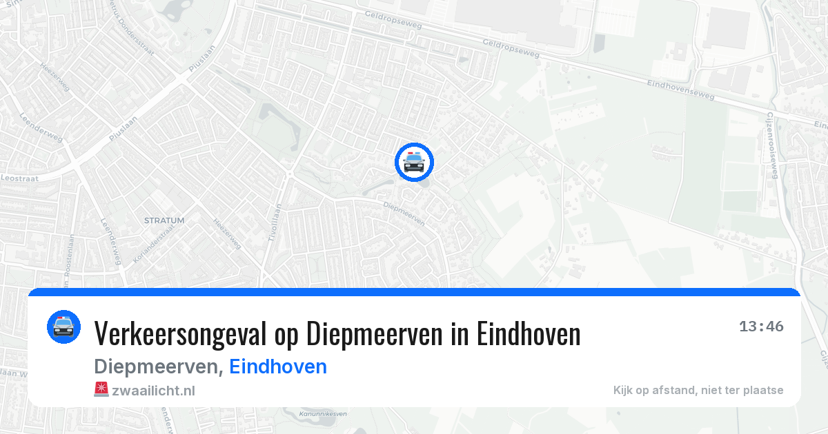 Verkeersongeval op Diepmeerven in Eindhoven — 17 jul 2026