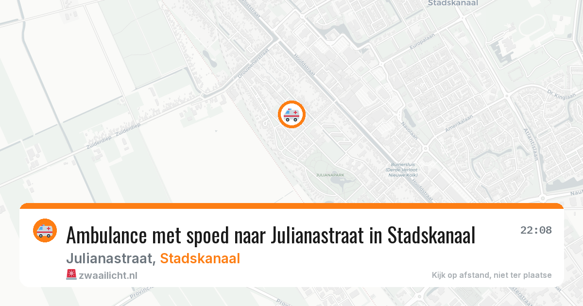 Ambulance met spoed naar Julianastraat in Stadskanaal — 7 feb 2026