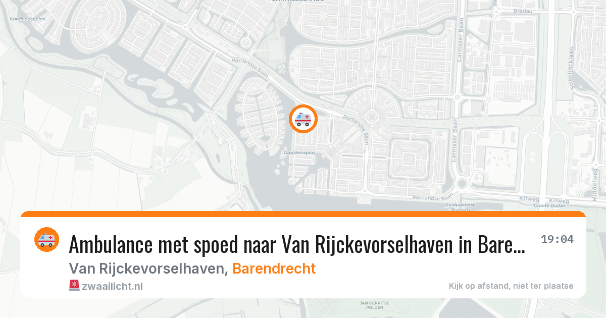 Ambulance met spoed naar Van Rijckevorselhaven in Barendrecht — 26 jun 2026