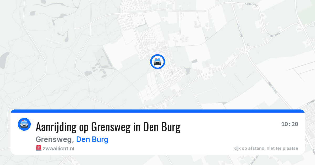 Aanrijding op Grensweg in Den Burg — 21 jul 2026