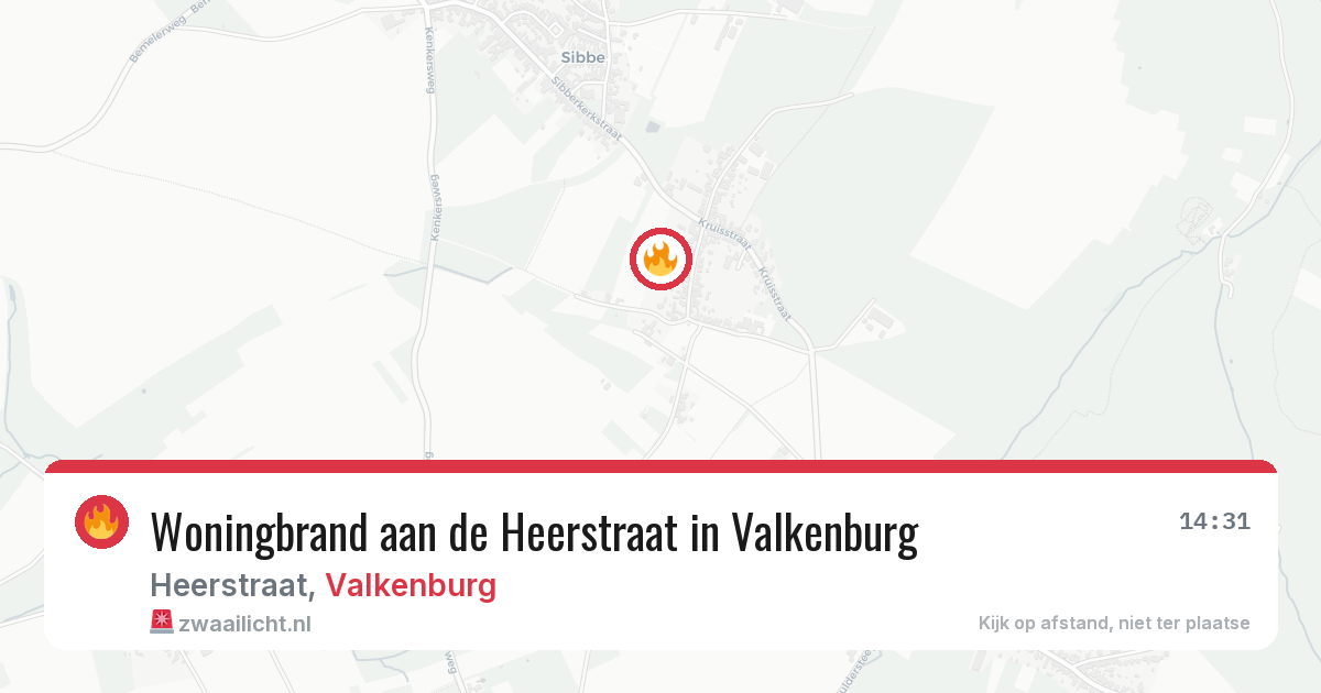 Woningbrand aan de Heerstraat in Valkenburg — 29 jul 2026