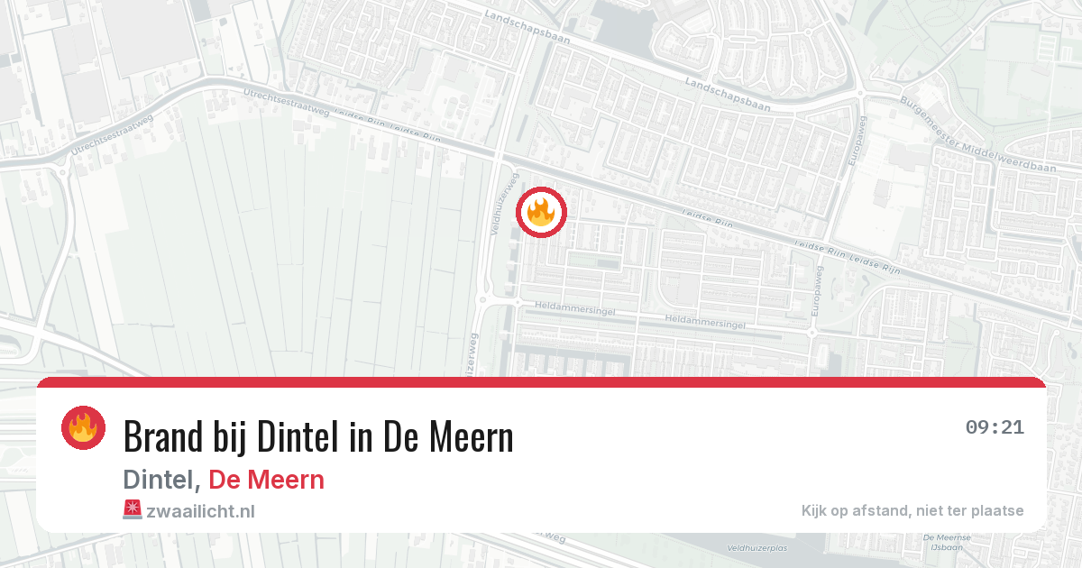 Brand bij Dintel in De Meern — 12 mei 2026
