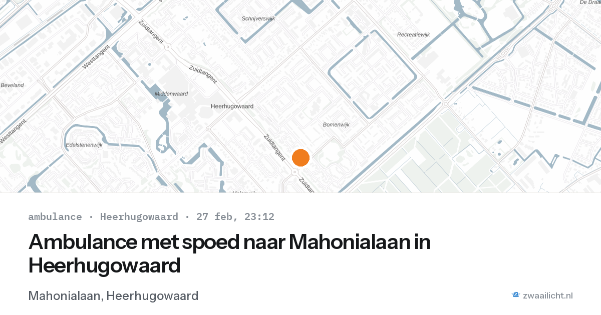Ambulance met spoed naar Mahonialaan in Heerhugowaard — 27 feb 2026