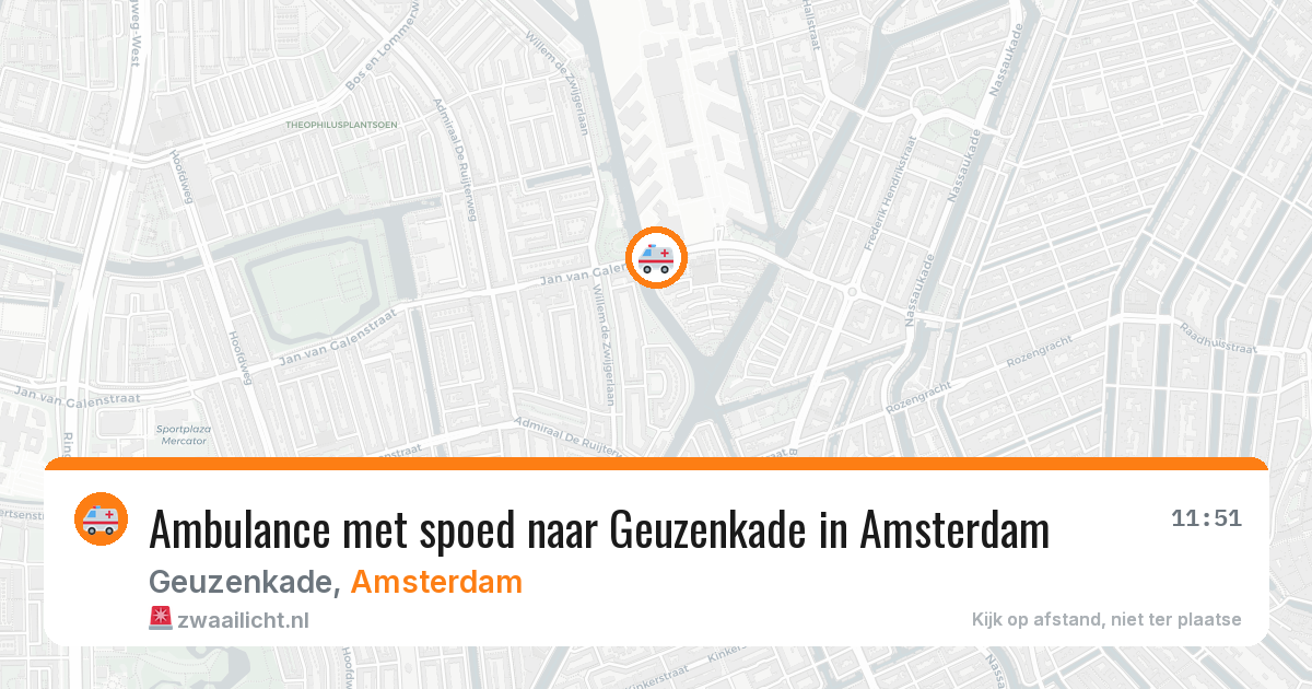 Ambulance met spoed naar Geuzenkade in Amsterdam — 12 aug 2026