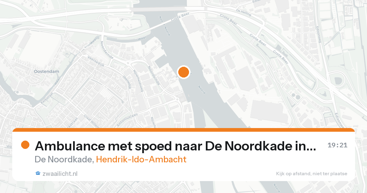 Ambulance met spoed naar De Noordkade in Hendrik-Ido-Ambacht — 19 aug 2026