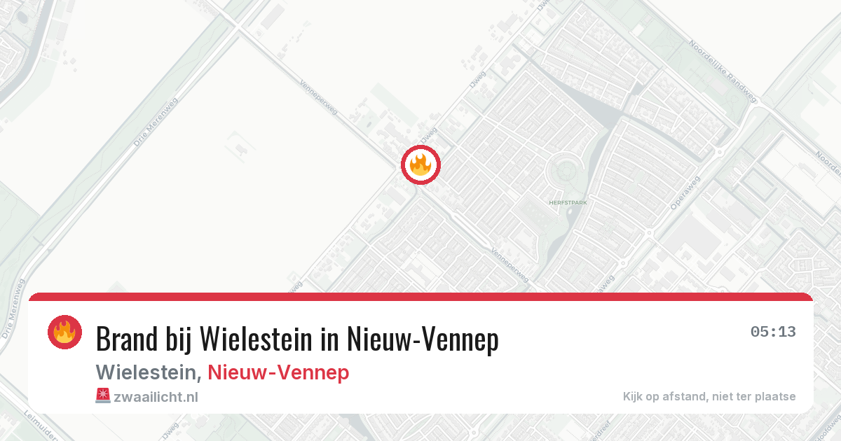 Brand bij Wielestein in Nieuw-Vennep — 19 jul 2026