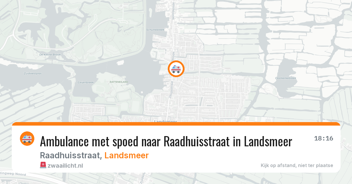 Ambulance met spoed naar Raadhuisstraat in Landsmeer — 14 apr 2026
