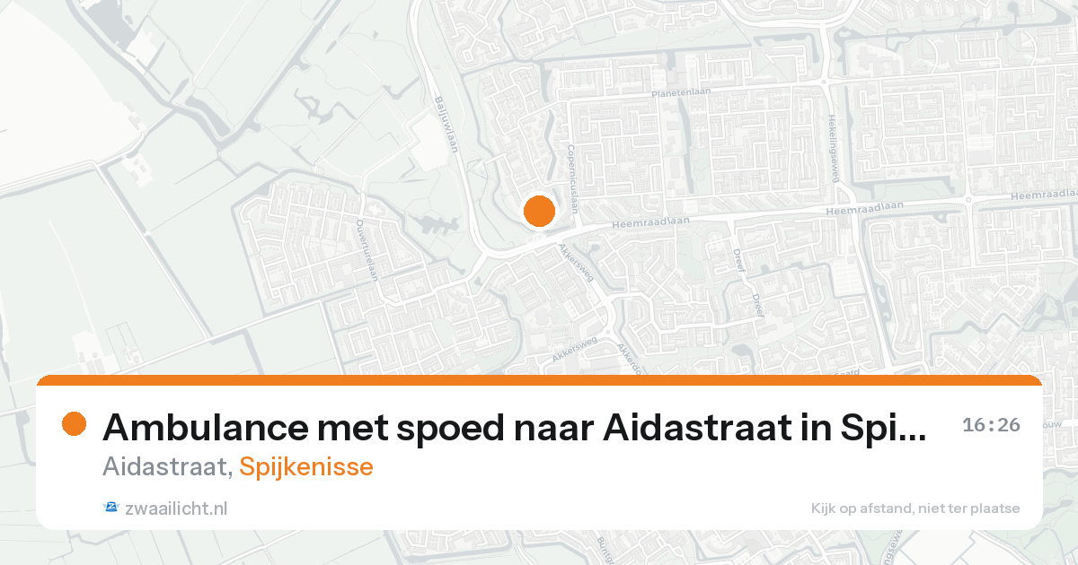 Ambulance met spoed naar Aidastraat in Spijkenisse — 16 aug 2026