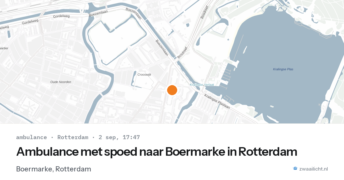 Ambulance met spoed naar Boermarke in Rotterdam — 2 sep 2026
