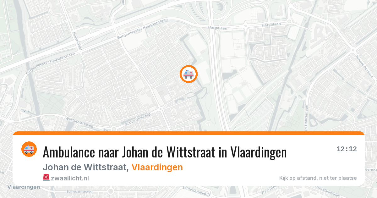 Ambulance naar Johan de Wittstraat in Vlaardingen — 9 aug 2026