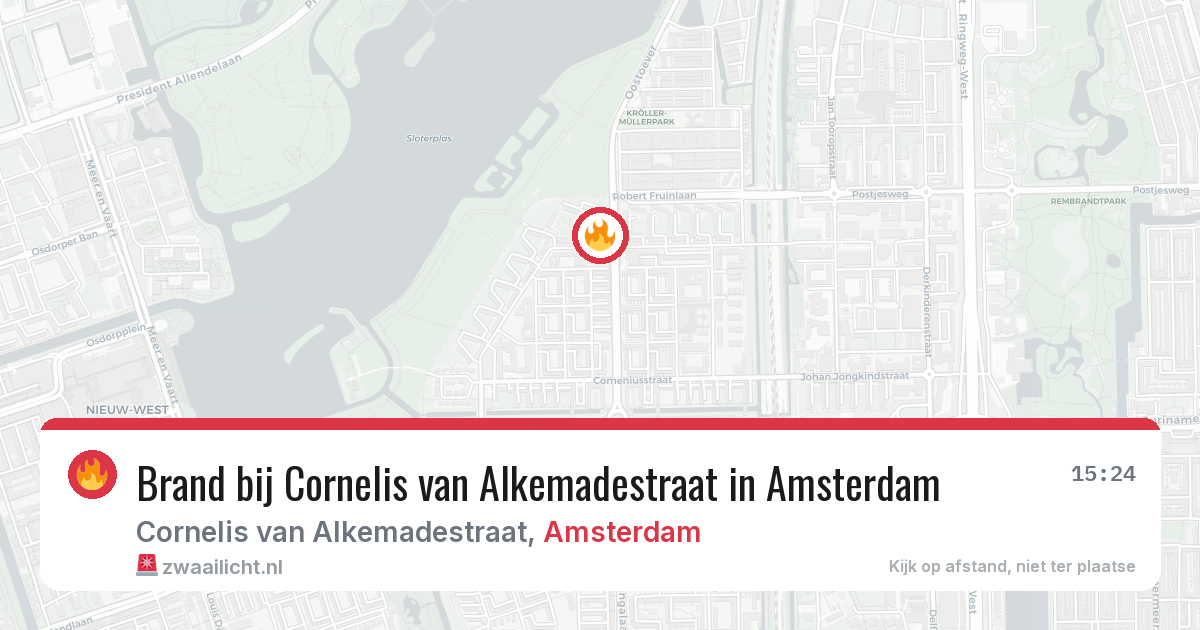 Brand bij Cornelis van Alkemadestraat in Amsterdam — 17 jun 2026