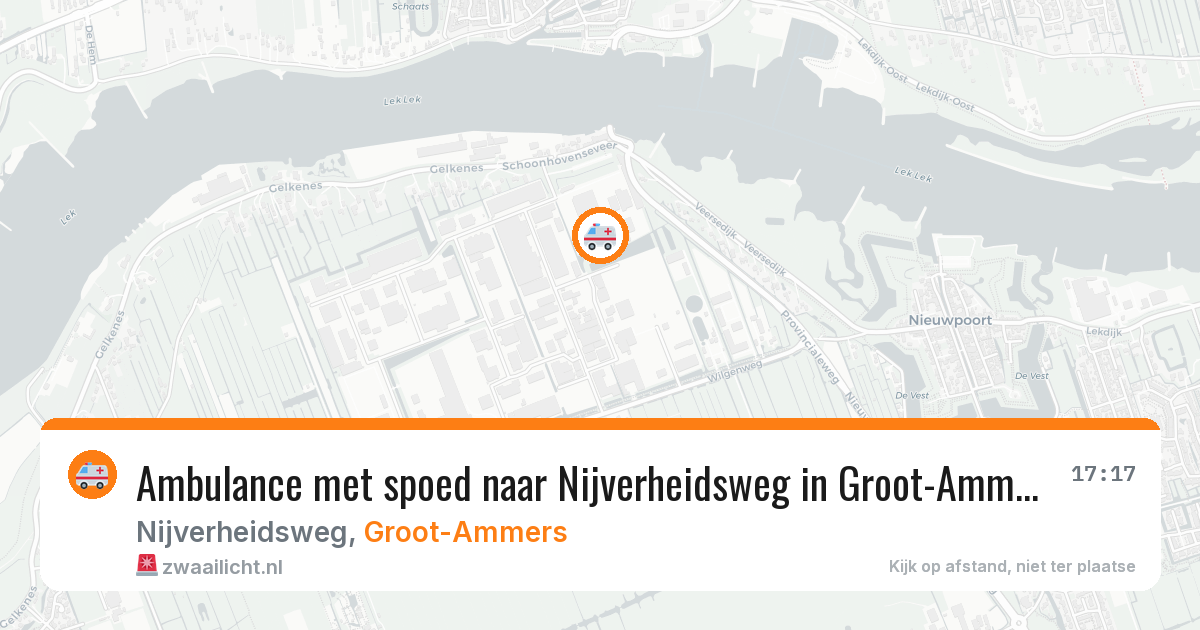 Ambulance met spoed naar Nijverheidsweg in Groot-Ammers — 26 mei 2026