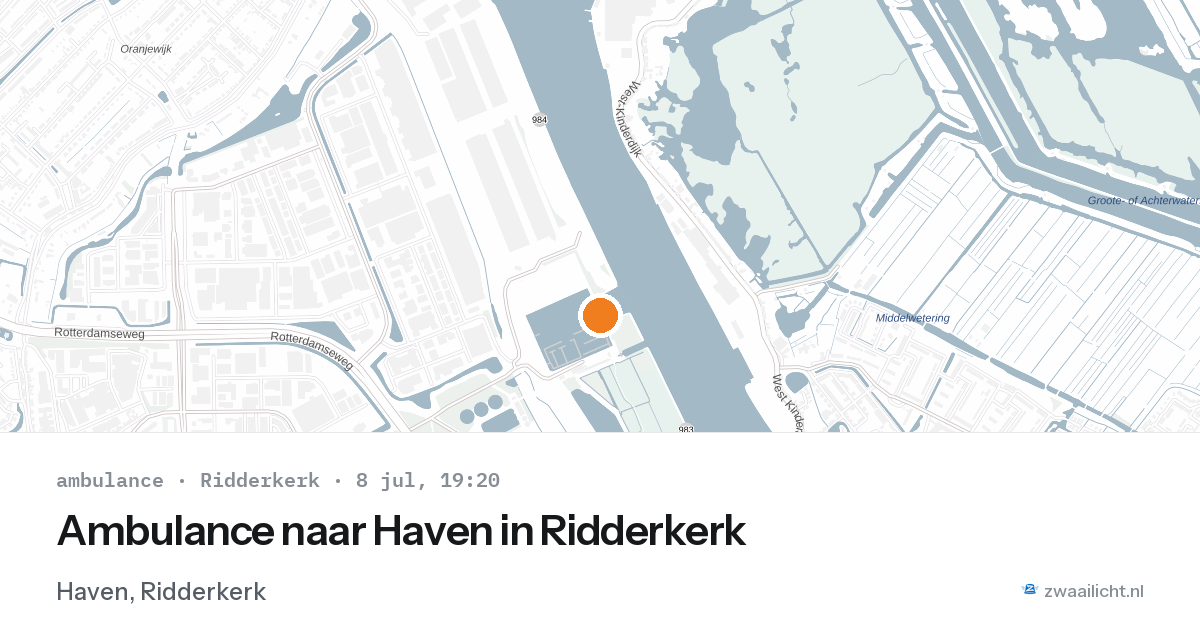 Ambulance naar Haven in Ridderkerk — 8 jul 2026
