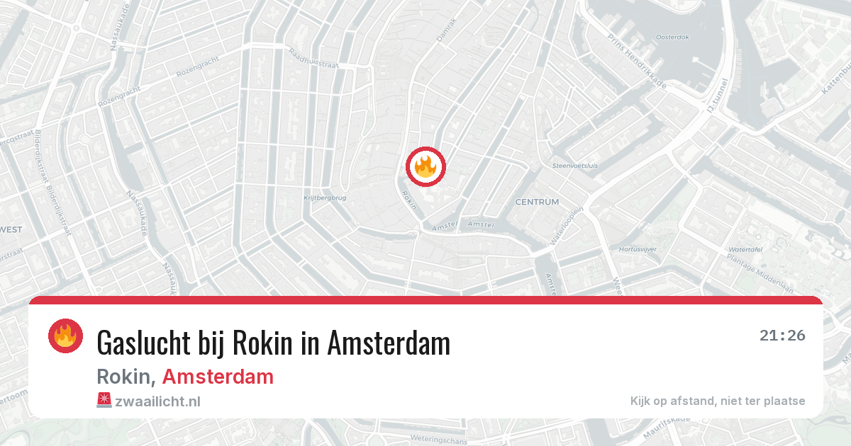 Gaslucht bij Rokin in Amsterdam — 1 apr 2026