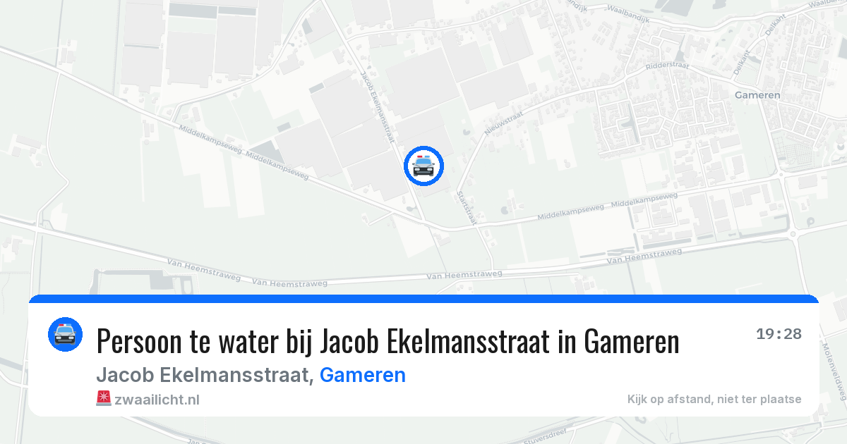 Persoon te water bij Jacob Ekelmansstraat in Gameren — 13 jun 2026