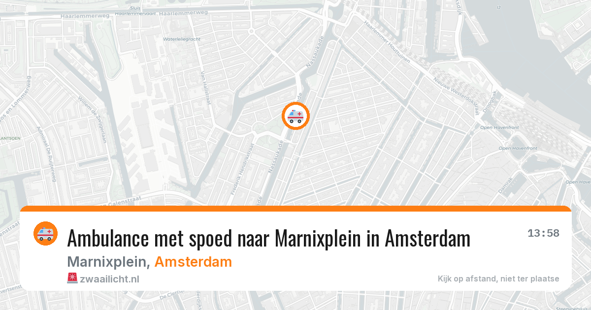 Ambulance met spoed naar Marnixplein in Amsterdam — 25 apr 2026