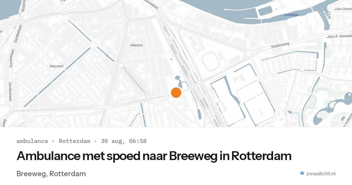 Ambulance met spoed naar Breeweg in Rotterdam — 30 aug 2026